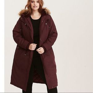 Purple/burgundy long winter coat, barely used